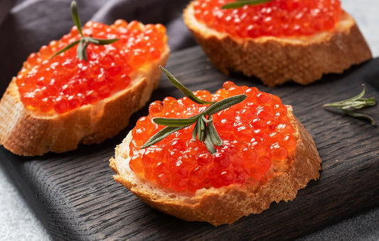 Canapé with Alaskan Salmon Caviar.