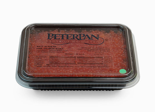 Wild Alaskan Pink Salmon Caviar Peter Pan (Grade 1) 35.2 oz in a closed package.