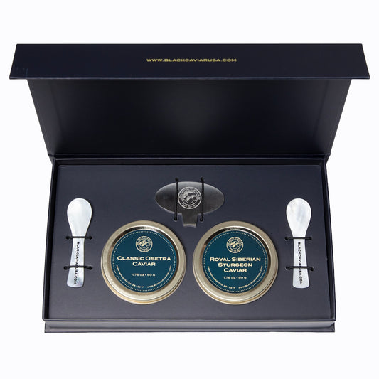 Classic Osetra & Royal Siberian Sturgeon Caviar Gift Set