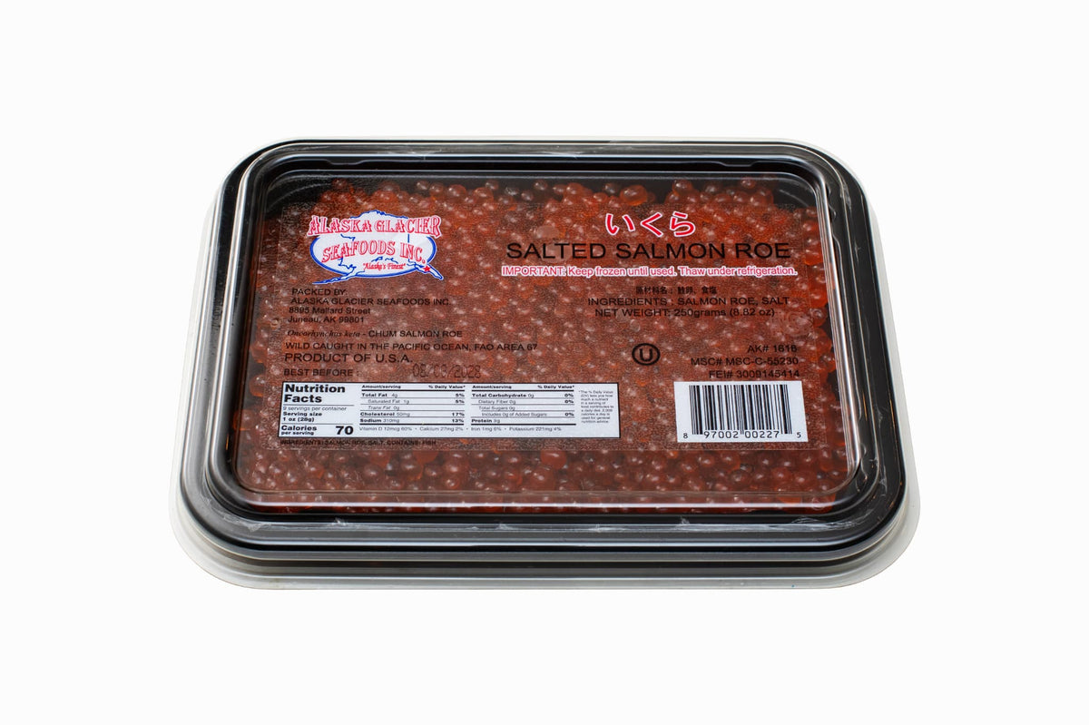 Wild Alaskan Chum Salmon Caviar Glacier Seafoods (Grade 1, 2026 SEASON) 8.82 oz