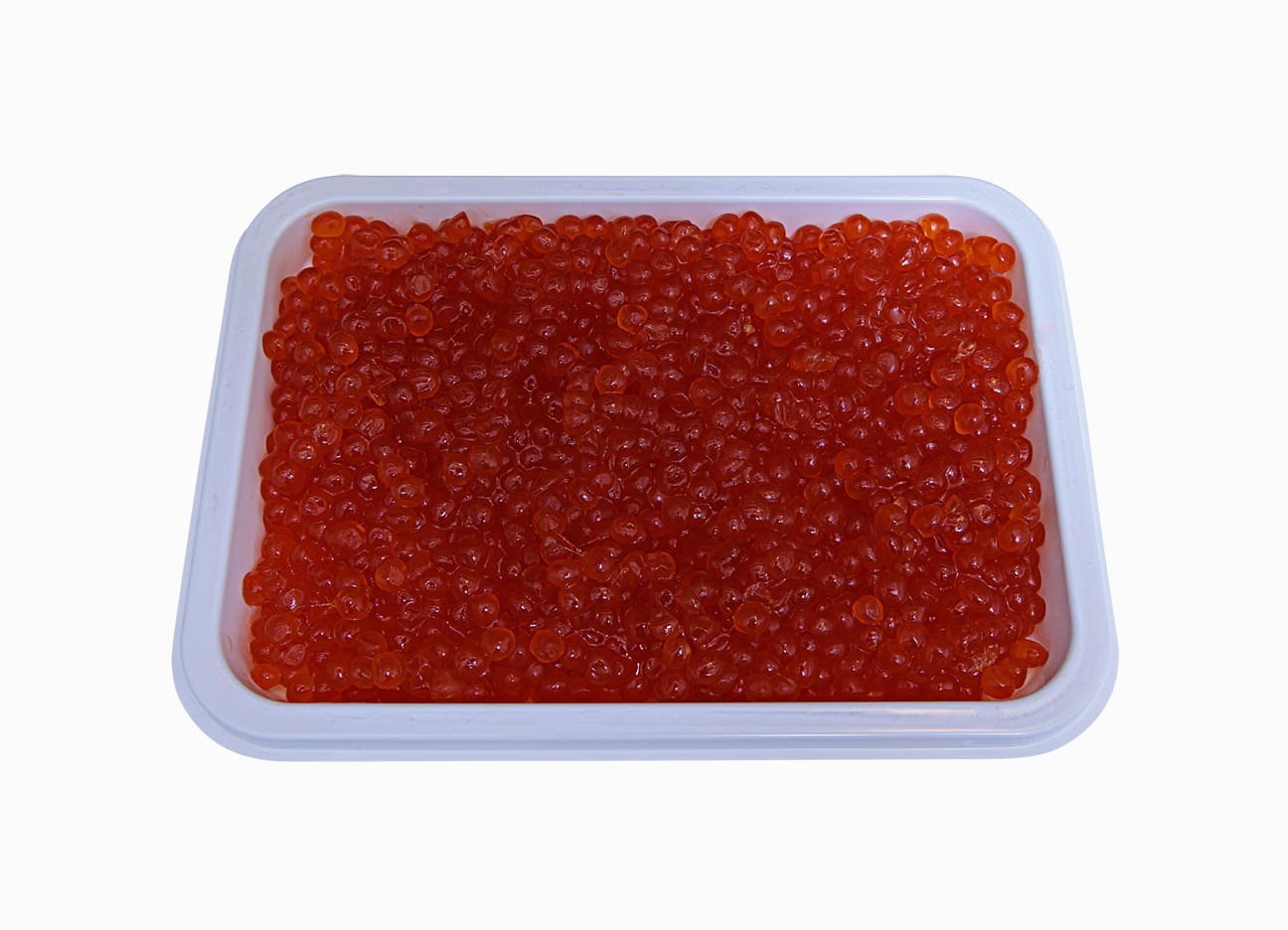 Wild Alaskan Chum Salmon Caviar Haines Packing 17.6 oz in an open package.