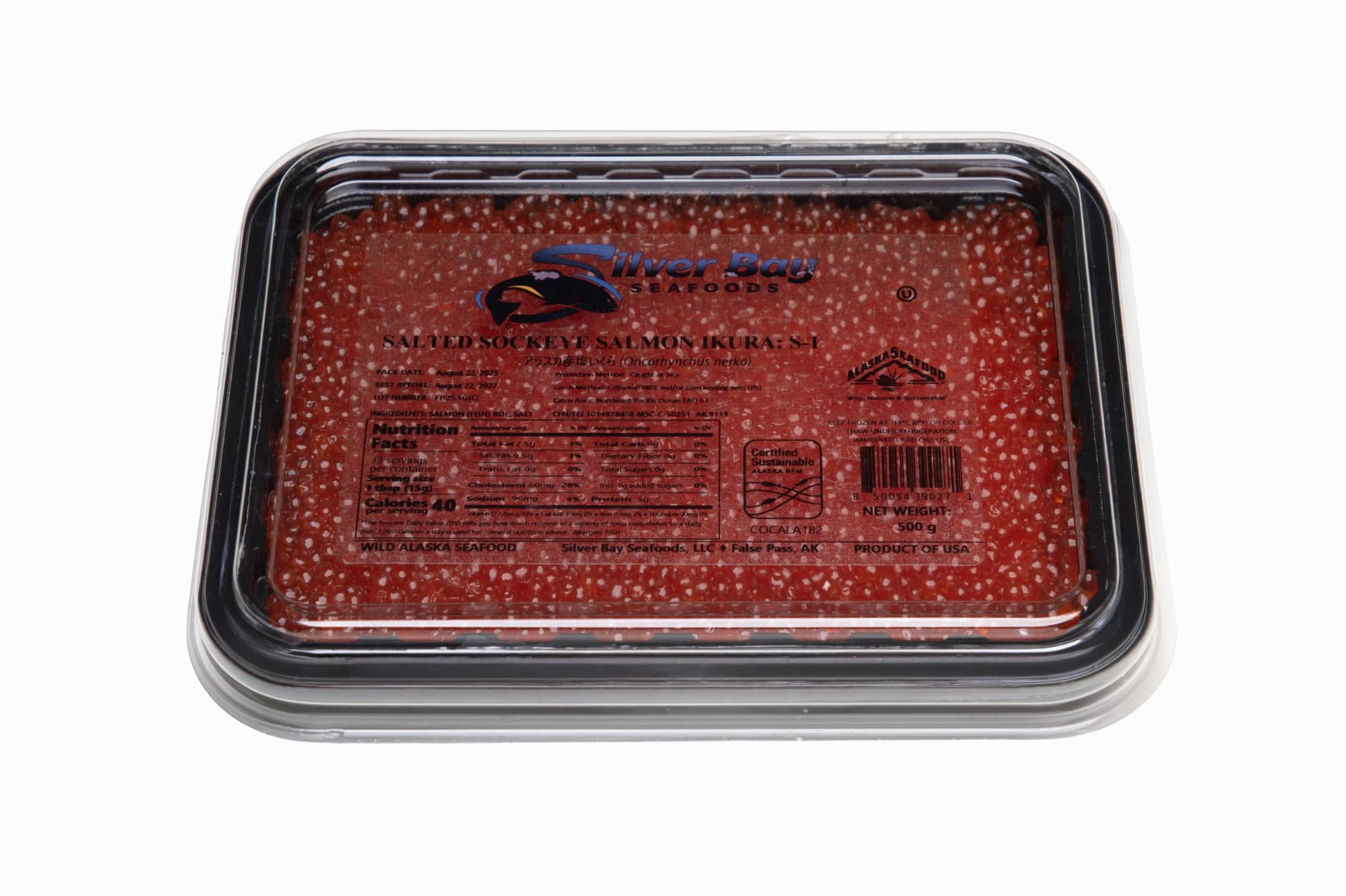 Wild Alaskan Sockeye Salmon Caviar Silver Bay Grade 1