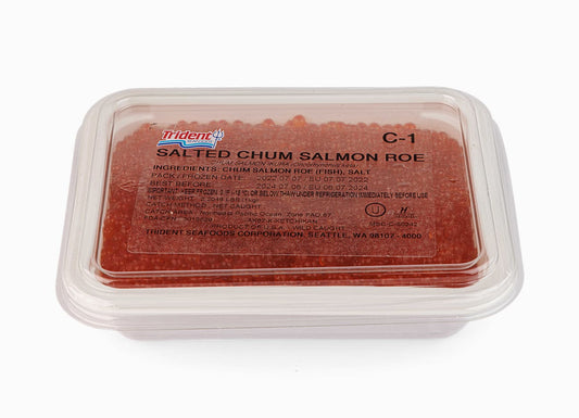 Wild Alaskan Chum Salmon Caviar Trident (C-1) 35.2 oz in a closed package.