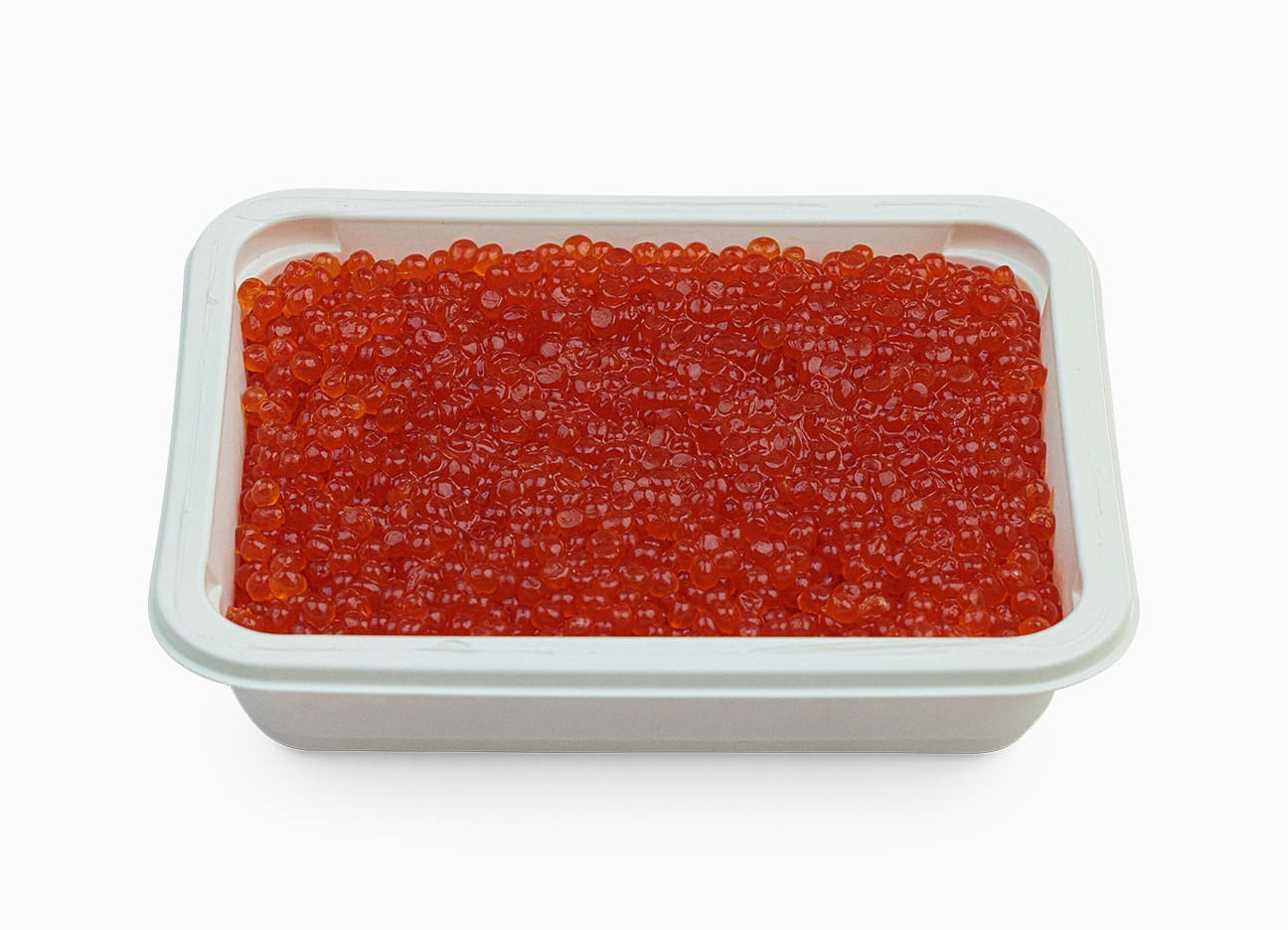 Wild Alaskan Salmon Chum Red Caviar XIP Grade Blue 35.2 oz in an open package.