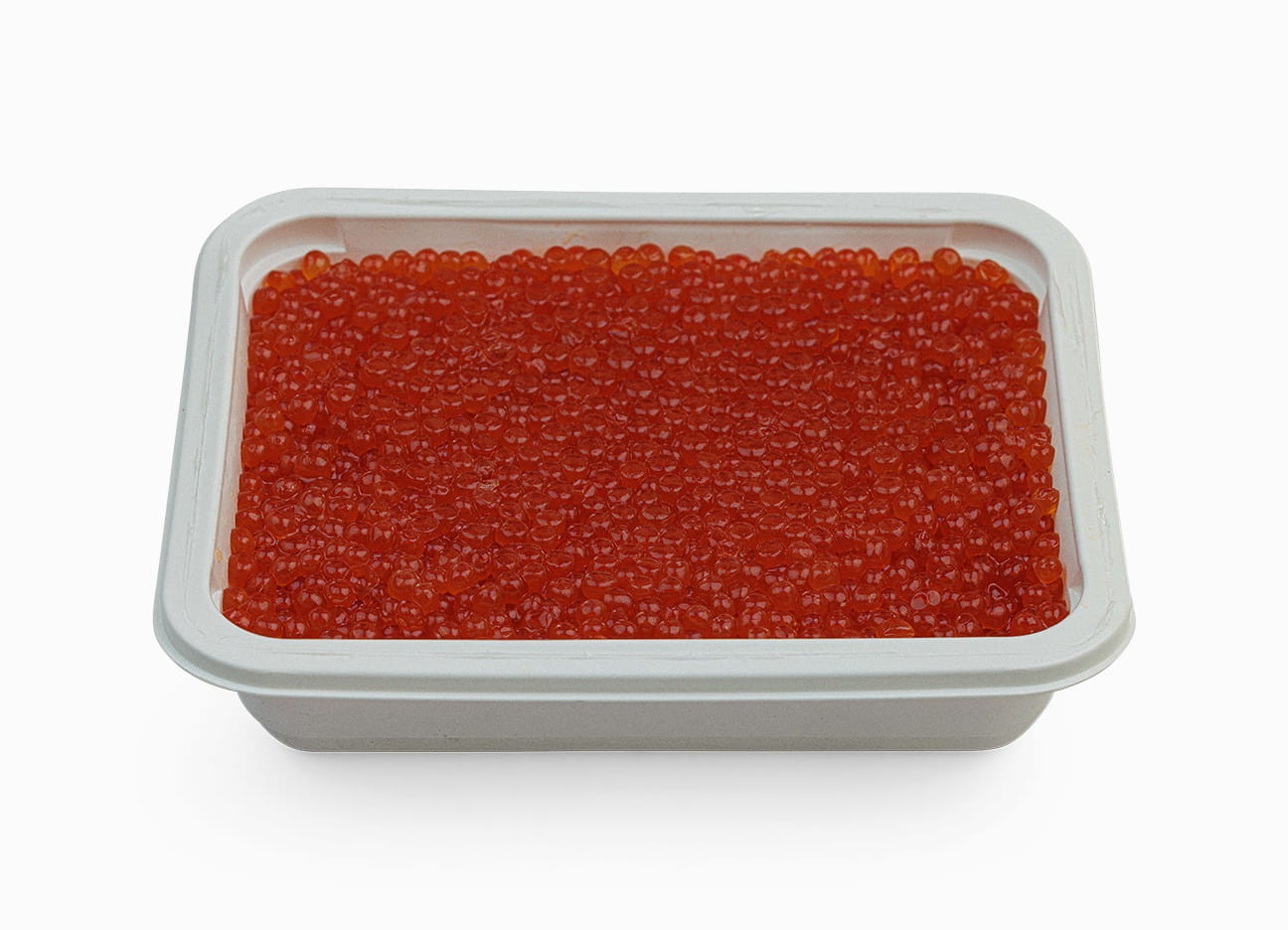 Wild Alaskan Chum Salmon Caviar XIP (Grade Orange) 35.2 oz in an open package.