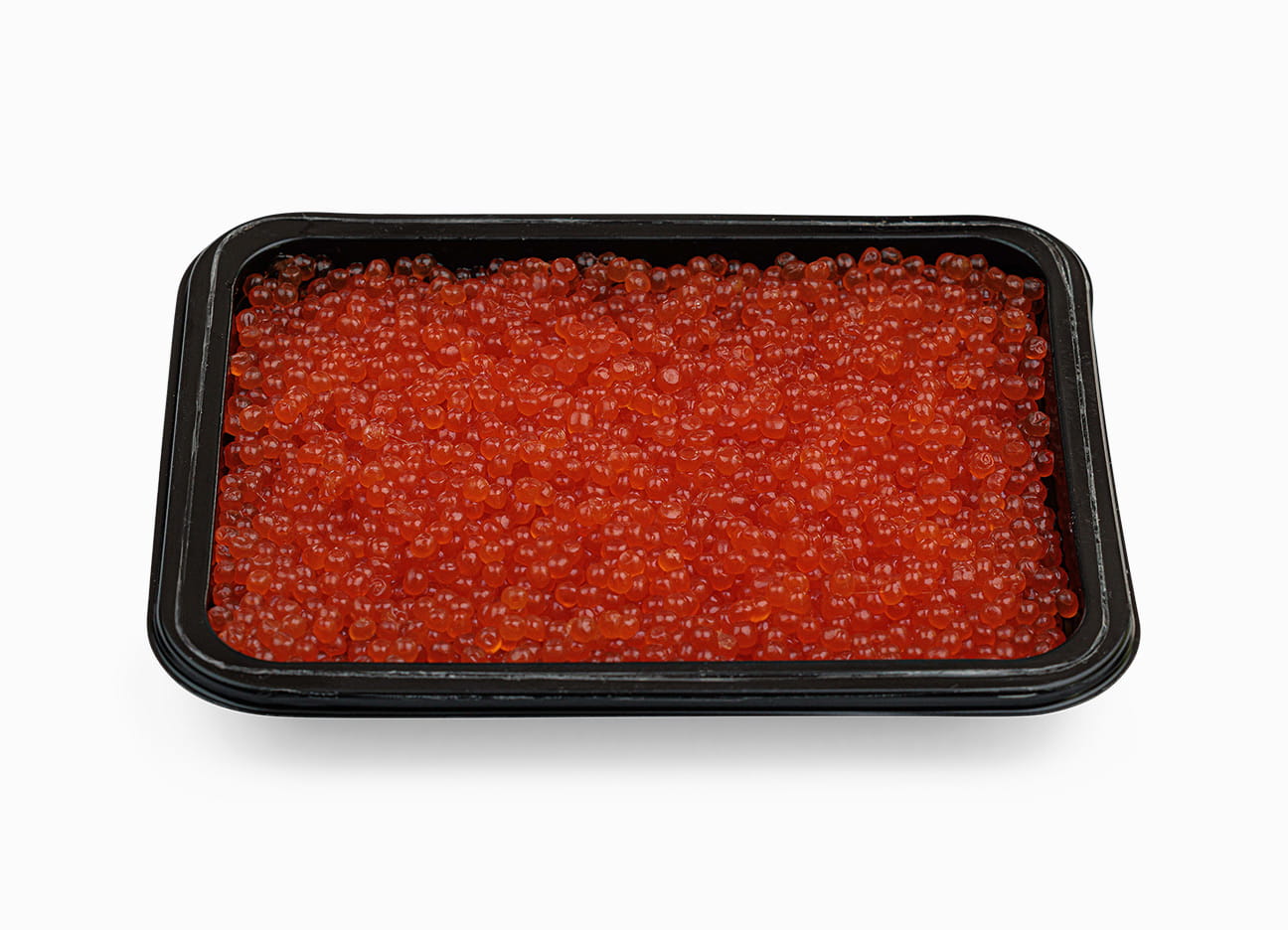 Wild Alaskan Pink Salmon Caviar Peter Pan (Grade 2) 17.6 oz in an open package.